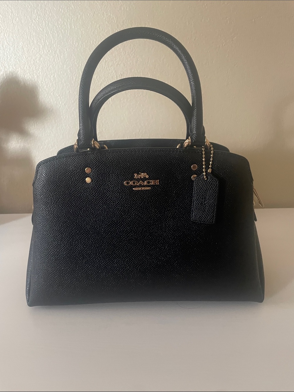 COACH Black Leather Satchel Handbag/Crossbody